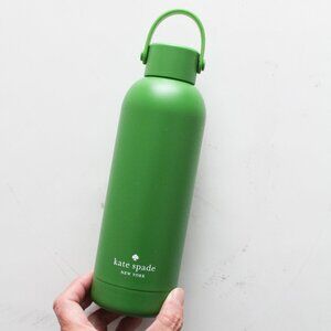 Kate Spade Green Twist Cap Metal‎ Water Bottle - New with Box - Green